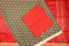 Picture of Seaweed Green and Red 3 Piece Bhagalpuri Silk Batik Print Dress Material