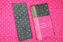 Picture of Pink and Grey 3 Piece Tie and Dye Bandhani Cotton Dress Material