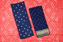 Picture of Peach and Navy Blue 3 Piece Tie and Dye Bandhani Cotton Dress Material