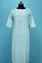 Picture of Sea Green and White Stripes Cotton Embroided Kurti
