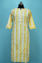 Picture of Lemon Yellow and White Stripes Cotton Embroided Kurti