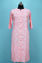 Picture of Baby Pink and White Printed Rayon Embroided Kurti