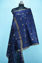 Picture of Navy Blue Bhagalpuri Silk Dupatta with Gold Zari Butta and Border