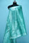 Picture of Sea Blue Tissue Linen Dupatta with Butta and Silver Border