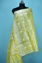 Picture of Lemon Yellow Tissue Linen Dupatta with Butta and Silver Border