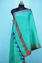 Picture of Sea Green Plain Linen Dupatta with Temple Border