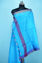 Picture of Blue Plain Linen Dupatta with Temple Border