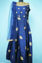 Picture of Full Length Navy Blue Bangle Neck Silk Embroidery Work Gown Set