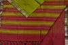 Picture of Metallic Green and Maroon Small Zari Border Mangalagiri Silk Saree