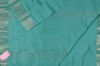 Picture of Sea Blue Plain Mangalagiri Silk Saree with Silver Zari Border