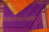 Picture of Orange and Purple Double Weave Butta Mangalagiri Silk Saree