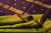 Picture of Mehendi Green and Brown Double Weave Butta Mangalagiri Silk Saree