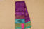 Picture of Magenta and Sea Green Zari Checks Pochampally Border Mangalagiri Silk Saree with Butta and Rich Pallu