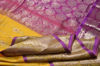 Picture of Yellow and Magenta Allover Zari Butta Mangalagiri Silk Saree with Rich Pallu and Big Kanchi Border