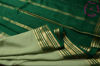 Picture of Pista Green and Bottle Green Pure Mysore Crepe Silk Saree with Plain Body and Zari Woven Border