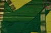 Picture of Olive Green and Bottle Green Pure Mysore Crepe Silk Saree with Plain Body and Zari Woven Border