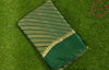 Picture of Bottle Green Pure Mysore Crepe Silk Saree with Allover Zari Weaving and Rich Pallu