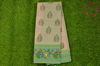 Picture of Nude and Green Printed Mangalagiri Handloom Cotton Saree with Temple Border