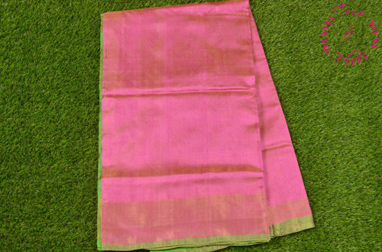 Picture of Pink and Green Uppada Full Tissue Silk Saree