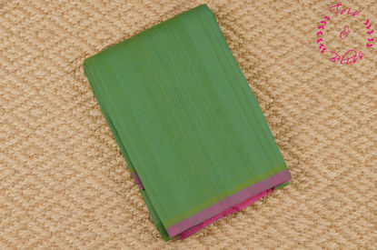 Picture of Sea Green and Pink Plain Mangalagiri Handloom Cotton Saree