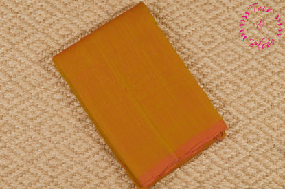 Picture of Dual Shade Yellow Plain Mangalagiri Handloom Cotton Saree