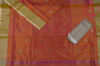 Picture of Dual Shade Peach Uppada Silk Saree with Silver Butta and Border