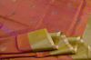 Picture of Dual Shade Peach Uppada Silk Saree with Silver Butta and Border