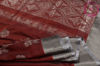 Picture of Dark Maroon Uppada Silk Saree with Silver Butta and Rich Pallu