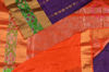 Picture of Wine and Orange Uppada Silk Saree with Rich Gold Zari Butta and Pochampally Border