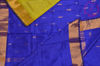 Picture of Lemon Yelow and Royal Blue Half and Half Uppada Silk Saree with Butta and Border