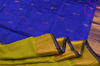 Picture of Lemon Yelow and Royal Blue Half and Half Uppada Silk Saree with Butta and Border