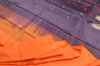 Picture of Orange and Purple Banana Silk Saree with Butta