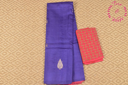 Picture of Violet and Pink Banana Silk Saree with Butta