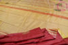 Picture of Maroon and Lemon Yellow Banana Silk Saree with Butta