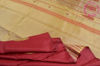 Picture of Red and Lemon Yellow Banana Silk Saree with Butta