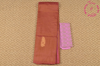 Picture of Dual Shade Brown and Pink Banana Silk Saree with Butta