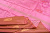 Picture of Dual Shade Brown and Pink Banana Silk Saree with Butta