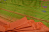 Picture of Orange and Green Banana Silk Saree with Butta