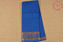 Picture of Peacock Blue Plain Mangalagiri Handloom Cotton Saree with Zari  Border