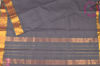 Picture of Slate Grey and Pink Checks Mangalagiri Handloom Cotton Saree With Zari Border