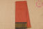 Picture of Melon Orange and Green Checks Mangalagiri Handloom Cotton Saree With Zari Border