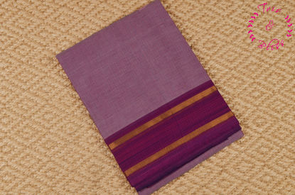 Picture of Onion Pink and Grey Plain Mangalagiri Handloom Cotton Saree