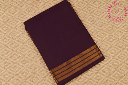 Picture of Wine and Copper Plain Mangalagiri Handloom Cotton Saree