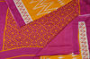 Picture of Yellow and Pink Screen Printed Malmal Cotton Saree