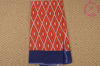 Picture of Red and Ink Blue Screen Printed Malmal Cotton Saree