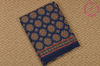 Picture of Denim Blue With Multicolour Hand Block Ajrakh Printed Malmal Cotton Saree