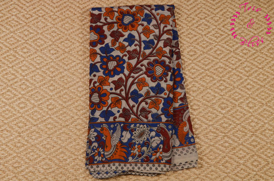 Picture of Beige with Multicolour Handprinted Kalamkari Silk Saree