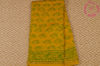 Picture of Yellow Handblock Print Chanderi Silk Saree with Small Zari Border