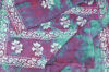 Picture of Purple and Sea Green Water Mark Batik Hand Printed Cotton Saree