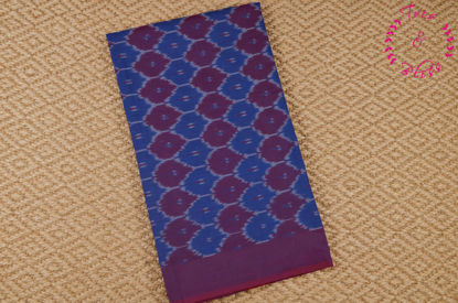 Picture of Royal Blue and Magenta Pochampally Ikkat Cotton Saree